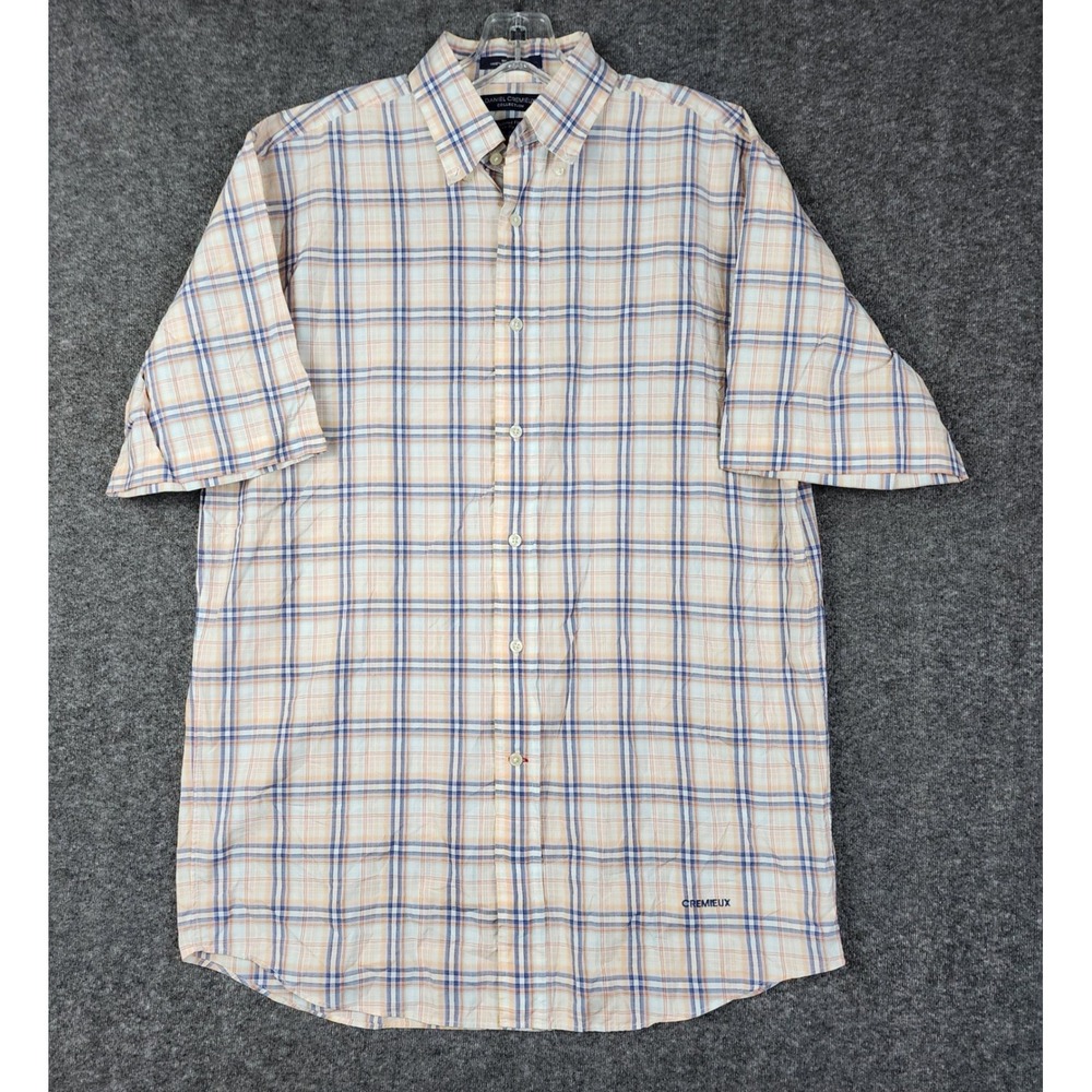 Daniel Cremieux Button Down‎ Shirt Mens M Multi Color Plaid Tailored Fit Cotton